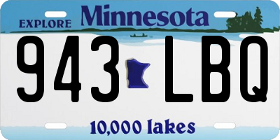 MN license plate 943LBQ