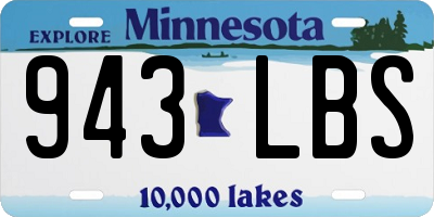 MN license plate 943LBS