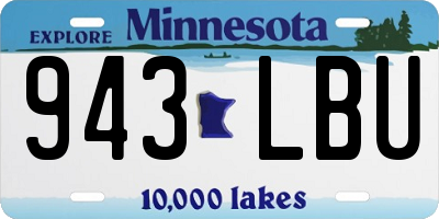 MN license plate 943LBU
