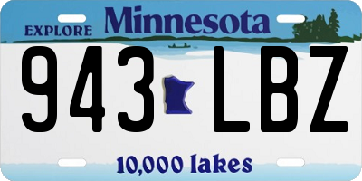 MN license plate 943LBZ