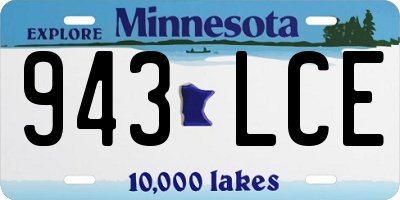 MN license plate 943LCE