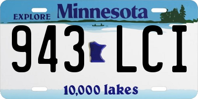 MN license plate 943LCI