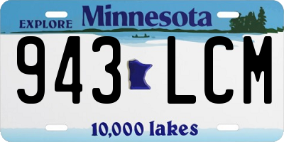 MN license plate 943LCM