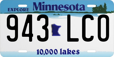 MN license plate 943LCO