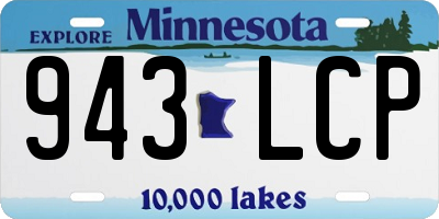 MN license plate 943LCP