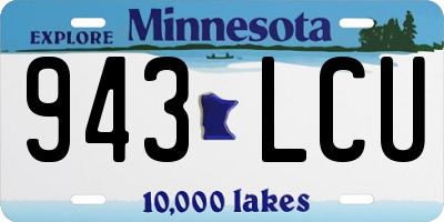 MN license plate 943LCU