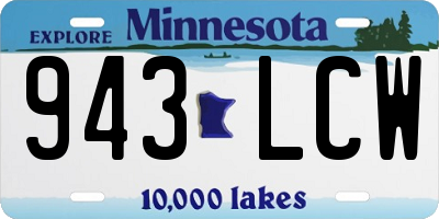 MN license plate 943LCW