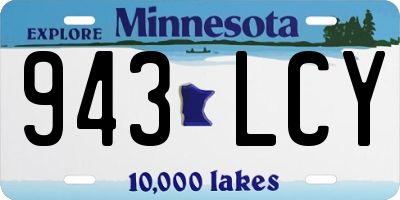 MN license plate 943LCY