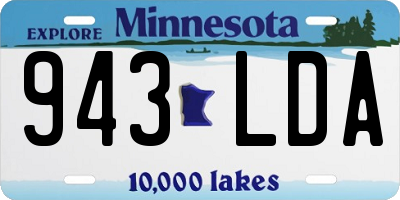 MN license plate 943LDA