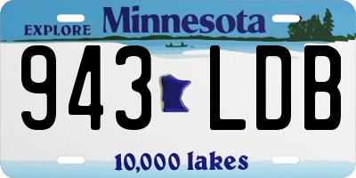 MN license plate 943LDB