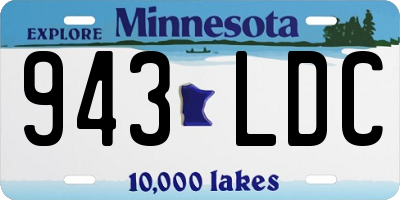 MN license plate 943LDC