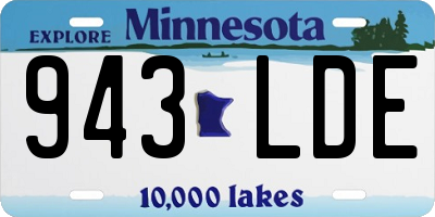 MN license plate 943LDE