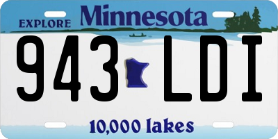MN license plate 943LDI