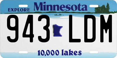 MN license plate 943LDM