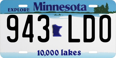 MN license plate 943LDO