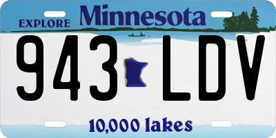 MN license plate 943LDV