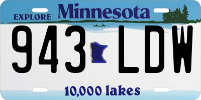 MN license plate 943LDW