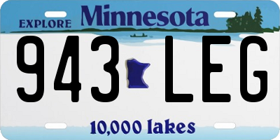 MN license plate 943LEG