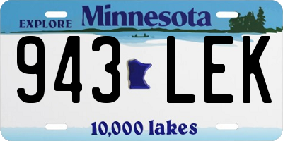 MN license plate 943LEK
