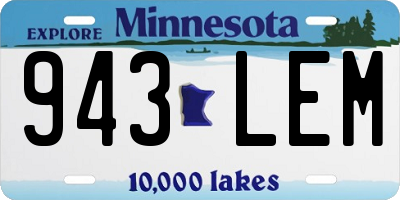 MN license plate 943LEM