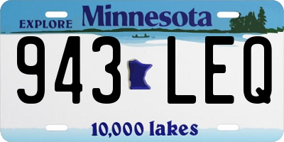 MN license plate 943LEQ
