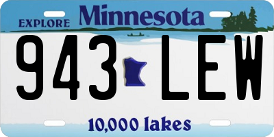 MN license plate 943LEW