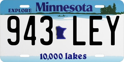 MN license plate 943LEY