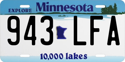 MN license plate 943LFA