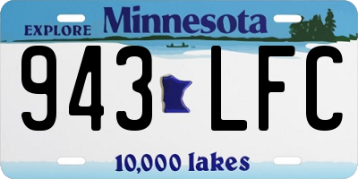 MN license plate 943LFC