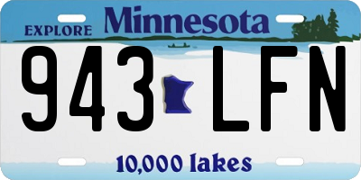 MN license plate 943LFN