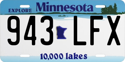 MN license plate 943LFX