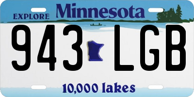 MN license plate 943LGB