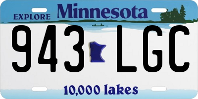 MN license plate 943LGC