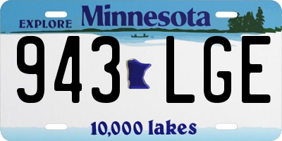 MN license plate 943LGE