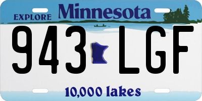 MN license plate 943LGF