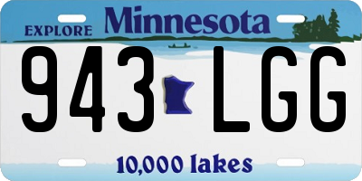 MN license plate 943LGG