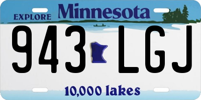 MN license plate 943LGJ