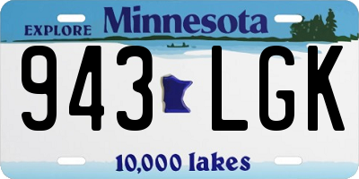 MN license plate 943LGK