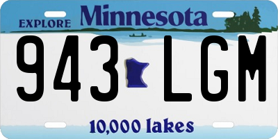 MN license plate 943LGM
