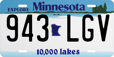 MN license plate 943LGV