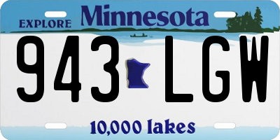 MN license plate 943LGW