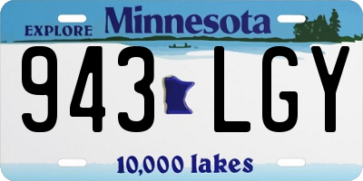 MN license plate 943LGY