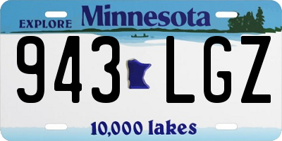 MN license plate 943LGZ