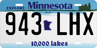 MN license plate 943LHX