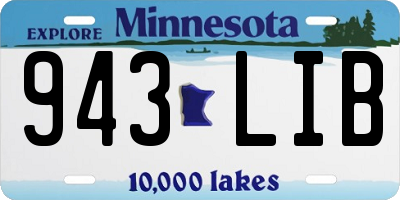 MN license plate 943LIB