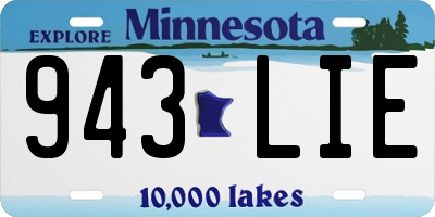 MN license plate 943LIE