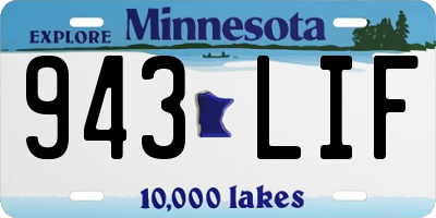 MN license plate 943LIF