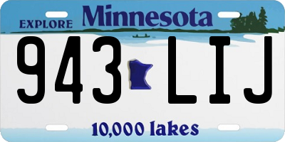 MN license plate 943LIJ