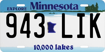 MN license plate 943LIK