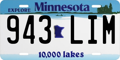 MN license plate 943LIM